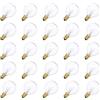 Generico Confezione da 25 Lampadine Incandescenti a Sfera G40 Tungsteno Base E12 Impermeabile IP44 Luce Bianca Calda per Decorazione con Luci Catena in Casa Feste e Matrimoni AC230V