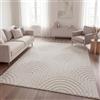 TT Home Tappeto Camera Da Letto Pelo Lungo Etnico Scandi Astratto Monocromatico Lavabile, Colore:Beige Chiaro Crema Chiaro, Dimensione:200x280 cm