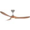 CasaFan Ventilatore da soffitto 315264 ECO GENUINO-L con luce 152cm pale rovere mezzo motore cromato spazzolato