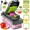 RüK Affettaverdure, affettatrice per formaggi, tritatutto per verdure, tritatutto cipolle, tritatutto per insalate, mandolini e grattugia per formaggi, tagliaverdure con contenitore, (10 in 1 -