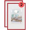 walther design New Lifestyle Cornice portafoto, in confezione da 2 pezzi, da 20 x 30 cm, colore rosso