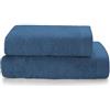 Osama Home SWEET HOME - Asciugamani Bagno Viso e Bidet in Spugna di Cotone Certificato OEKO-TEX e Filati Riciclati, Set con Asciugamano Bagno 50x100 e Ospite 40x50 Morbido, Assorbente e Resistente