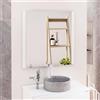 Baikal Specchio da bagno, specchio con lato in legno. Opzione con e senza LED. Stili che si adattano al bagno o a qualsiasi stanza della casa. 80 x 80 cm Laterale Legno Bianco