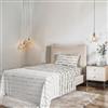 Italian Bed Linen COMPLETO LETTO SINGOLO NO STIRO KARMA - Prodotto in Italia - Microfibra - Sopra 150x270 cm, Sotto 90x200 cm con Angoli Elastici di 25 cm, Federa 50x80 cm - FUN TORTORA
