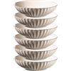 MÄSER Serie OSITA - Piatto fondo per 6 persone, in ceramica di alta qualità, design retrò, gres, bianco