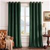 StangH Tende in velluto verde scuro 108, con occhielli extra lunghi, oscuranti, per porte scorrevoli, per la privacy, per uffici temporanei/spazi condivisi, larghezza 132 x lunghezza 274 cm, 2