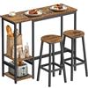 Tavolo Con 2 Sgabelli Da Cucina, Set Da Pranzo, Con Ripiani, Soggiorno Cucina, S