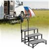 VEVOR Scala Mobile a 3 Gradini per Camper, Gradini 3 Ripiani con Corrimano per Roulotte Camper per Animali Domestici Cuscinetti Antiscivoli, Gradini Portatile Carico max 300 kg in Acciaio Legato