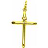 PEGASO GIOIELLI Ciondolo Oro Giallo 18kt (750) Pendente Croce Smussata Classica Uomo Donna Bambini