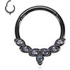 AROWRO 16G Anello per Naso Septum Clicker per Daith Orecchini per Cartilagine Daith Conch Helix Tragus Orecchini con Opale Gioielli per Piercing in Acciaio Chirurgico 316L, 16G 8mm