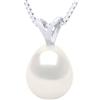 PEARLS & COLORS - Ciondolo di Perla coltivata d'Acqua Dolce - Qualità AAA+ - Oro 750 (18 carati) - Catena in regalo - Gioiello da donna