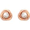Carissima Orecchini a Perno con Nodo in Perla in Oro Rosa 9 ct