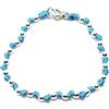 Spadarella Gioielli Spadarella spadino baby bracciale con sfere in argento 925 da 3 mm e cotone nautico disponibile in vari colori e misure.Unisex (Azzurro, 13)