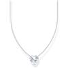 THOMAS SABO Collana con ciondolo a forma di cuore bianco in argento Sterling 925 KE2211-051-14, misura unica, Argento sterling, Zirconia cubica