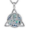 Aniu Collana Nodo Celtico Donna in Argento Sterling, Collana Nodo della Strega e conchiglia abalone, Ciondolo Nodo Celtico Amuleto Wiccan Gioielli Regali per Donne Uomo