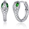 JFASHOP Orecchini a forma di serpente orecchini a cerchio Huggie in argento sterling 925 ipoallergenici per orecchie sensibili regalo per uomo e donna