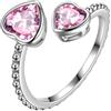 Aurora Tears Anello regolabile con pietra portafortuna in argento Sterling 925 con pietra portafortuna anello aperto gioielli regalo per donne e uomini DR0190, Metallo, Zirconie sintetico