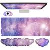 WFCYGL Set di 4 tappetini per mouse con poggiapolsi a forma di nuvola viola, tappetino da scrivania ergonomico con supporto per il polso in memory foam, antiscivolo, per tastiera e mouse, computer, giochi