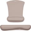 MOSISO Poggiapolsi Supporto per Mouse Tampone&Tastiera Set,Ergonomico Mousepad Antiscivolo Base Casa/Ufficio Pain Sollievo&Facile Typing Cuscino con Neoprene Tissue&Alzato Memoria Foam,Marrone Taupe