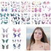 PEUTIER 14 Fogli Tatuaggi Temporanei Viso, Tatuaggi Farfalla Glitter Adesivo Impermeabile per Tatuaggi Farfalla per Donne Ragazze Festival Feste Occhi Viso Trucco