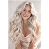 LaaVoo Extension Capelli Veri Biadesivo Genius PU Trama Biondo Platino 50cm 120g 4pcs, Capelli Remy, Lunga Durata, per Cerimonie Importanti #60