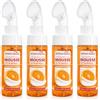 Generico Derma Kleans Mousse Vitamina C Detergente Viso con Spazzola in Silicone - Mousse Detergente Idratante e Illuminante, Pulizia Profonda Delicata per Tutti i Tipi di Pelle - 4 Unita da 150ml