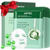 ASYBO 10 pezzi maschera collagene, aloe vera, polipeptide collagene, maschera viso idratante per acne, dopo il sole, lenitiva, anti-invecchiamento e anti-rughe