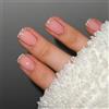Cotabacuco Unghie adesive, 24 pezzi Press On Nails Corti & Press Ons, Unghie corte con punta francese glitterata argento