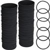 oumuik 100 fasce elastiche per capelli, per coda di cavallo, senza metallo, per donne, uomini, ragazze, bambini (nero)
