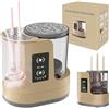 OctHope Macchina elettrica per la pulizia dei pennelli da trucco, con porta asciugacapelli, portatile, automatico, USB, strumento per la pulizia dei pennelli per trucco di tutte le dimensioni, set di pennelli
