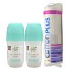 FEI FAN 2X Deo Roll-on Biologico, 75ml, Disponibile In Diverse Varietà + Confezione da 80 Dischetti Leva trucco e Smalto (SENZA PROFUMO)