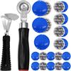 Swpeet 25 Pezzi 32 mm 42 mm 58 mm Tubo Pneumatico Patch Strumento di Riparazione e Ruota a Rullo Pneumatici con Fodera Raschietto assortimento Kit, Tondo Universale Pneumatico e Tubo Patch