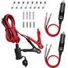 GTIWUNG 1 Pezzo Auto Accendisigari Adattatore con 2 Clip Crocodile, 3.1M 16AWG Cavo Prolunga Accendisigari 12V/24V con Clip a Coccodrillo + 2pz Maschio Presa Accendisigari Adattatore con 15CM Cavo