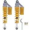 NutriEss Coppia di ammortizzatori posteriori DELLAa moto nutriente Coppia di ammortizzatori posteriore 340 mm Sospensione per moto universale Sospensione posteriore Sospensione Black (Giallo)