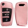 kwmobile Custodia Compatibile con Audi con 3 tasti pieghevole - Cover Chiavi Auto Protezione Copri Telecomando - Copertina Chiave - Copertura Gommata Silicone TPU