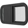 Cuisaincraty Finestra Scorrevole per Camper 60x30cm, Vetro Nero con Zanzariera, Vetro Temperato Tinteggiato 25%, Finestra di Ricambio per Roulotte Furgone, Doppia Installazione, Alluminio