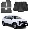 OMAC Tappetini & Vasca Baule Set compatibile con Opel Crossland 2017-2024 Gomma 5X