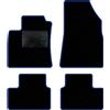 QUEMAR Tappetini Auto compatibili con Renault Clio V anche Hybrid dal 2019/ Kit Tappeti Moquette e Gomma su Misura (Set 2 Anter.+ 2 Poster.)/ Ricami e Colori Personalizzati (0 Ricami, Bordo Blu)
