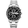 Philip Watch Caribe - Orologio cronografo da uomo, in acciaio inox, diametro cassa: 41 mm, colore: nero/argento
