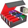 Aolso Commander Deck Box per MTG,Scatola Magnetica con 4 Supporti per Carte da Collezione, per 2400+Carte, Deck Case con 24 Divisori-Rosso