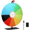 QWORK® Ruota della fortuna da 50 cm con supporto in metallo, 10 slot, ruota da roulette da tavolo per pulire, per giochi della lotteria, eventi di feste, promozioni delle vendite