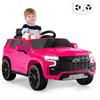 COSTWAY 12V Macchina Elettrica per Bambini Chevrolet, SUV Elettrica con Telecomando Luci Luminose e Musica, 3-3,5 km/h, Ideale per Bambini di 3-6 Anni (Rosa)