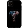 Paint Dripping Patriotic 4th of July US Custodia per iPhone 11 Dragon Fantasy Bandiera americana USA Drip Graffiti Patriottismo