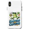 Caffeinated Frog Humor Vibes Custodia per iPhone X/XS Frog Hopping On Caffeina Coffee Lover