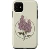 Cottagecore Naturalist Plant Design for Custodia per iPhone 11 Fiore di fiori di campo grafico botanico lilla