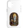Holy Art Custodia per iPhone 16 Nostra Signora Di Lourdes Mariano Cattolico Gotico Mosaico Icona Arte