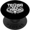 Underground Hardcore Rhythm Culture Soun Techno Is My Cardio Rave Bass Festival Energy Vibes PopSockets PopGrip Adesivo