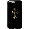 LUKE GALLERY Custodia per iPhone 7 Plus/8 Plus The Yellow Shine Heart Pave Diamonds Gold Cross