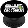 Funny Crocodile Hunter Costume Adult Des Solo un ragazzo che ama i coccodrilli Divertente coccodrillo PopSockets PopGrip Adesivo