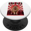 Chow Chow Puppy Lover PS Divertente retrò giapponese Dogzilla Chow Chow amante dei cani PopSockets PopGrip Adesivo